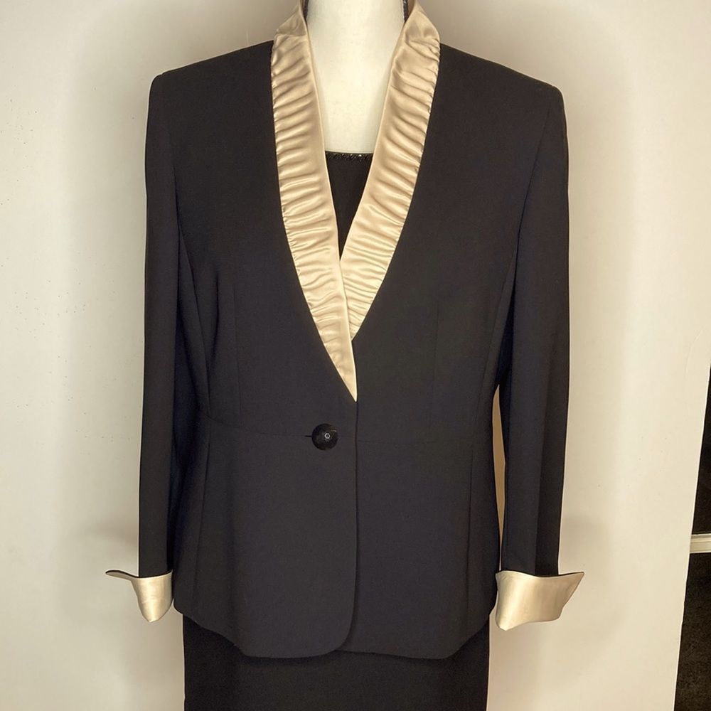 KASPER Jacket Blazer Black & Cream Blazer Jacket